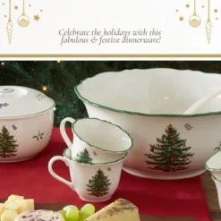 Spode Christmas Tree Punch Cups - Set Of 2 Holiday Mugs - 8 Oz Porcelain Cups With Scalloped Rim, Christmas Design - Microwave & Dishwasher Safe -Northlight Shop GUEST eb12806e 6a7a 4695 9aa3 baab104a2b1e