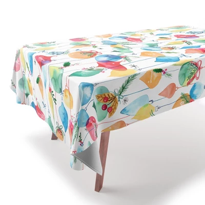 Ninola Design Christmas Baubles Ords Tablecloth -Deny Designs 1 Ninola Design Christmas Baubles Ords Tablecloth -Deny Designs