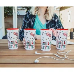 Silver Buffalo Sanrio Hello Kitty Holiday 4-Piece Plastic Cup Set | Each Holds 22 Ounces -Northlight Shop GUEST ef8a59d6 f35f 4b5c 8370 a9e4f46ec67b