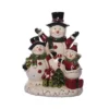Transpac Dolomite Light Up Jolly Snowmen Décor - Festive Christmas Decorative Objects For Holiday Cheer