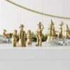 8pk Christmas Poly Animals/Trees/People Decor Set Gold - Wondershop™