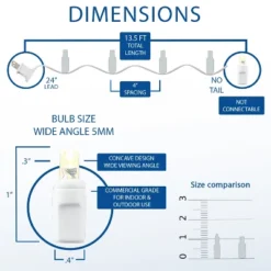 Novelty Lights 35 Light LED Christmas Craft Mini Light Set (White Wire)