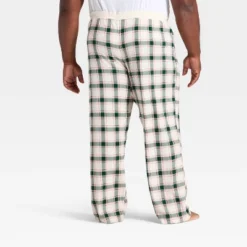 Men's Plaid Ribbed Holiday Matching Family Pajama Pants - Wondershop⢠Cream