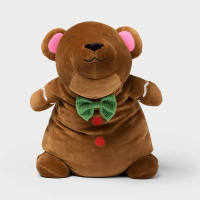 Holiday Gingerbread Bear Weighted Plush Kids' Throw Pillow Brown - Pillowfort™ 3 Holiday Gingerbread Bear Weighted Plush Kids' Throw Pillow Brown - Pillowfort™ - Image 3