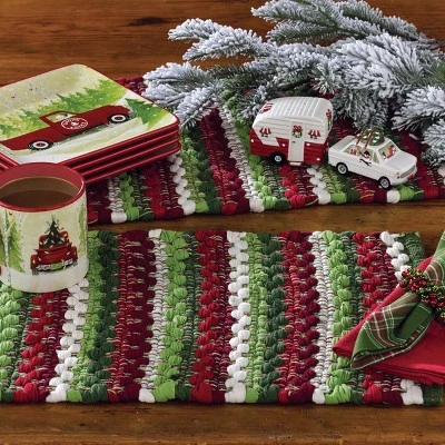 Park Designs Wintergreen Chindi Table Runner 54"L 1 Park Designs Wintergreen Chindi Table Runner 54"L
